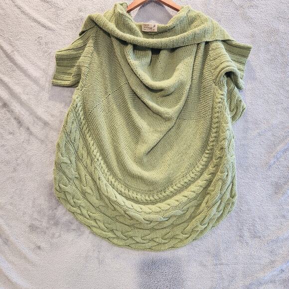 Q'hapa Ampara Womens Green Alpaca Sweater Open Pullover Sweater One Size - Picture 2 of 5